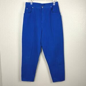 Vintage Islanders Size 15/16 Blue Tapered High Waisted Pants Pockets Belt Loops